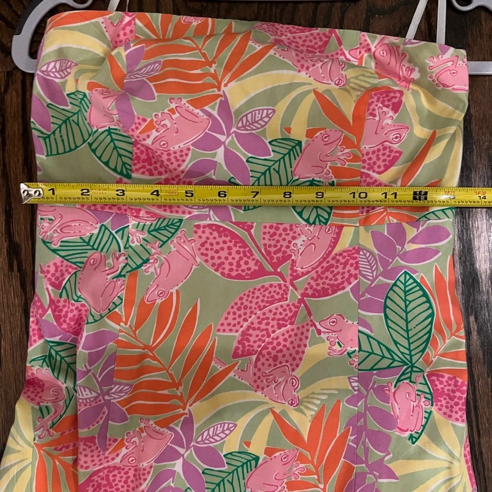 Lilly Pulitzer Dress Easter Size 2 Sabrina Printed Strapless Frog Floral - Picture 4 of 7